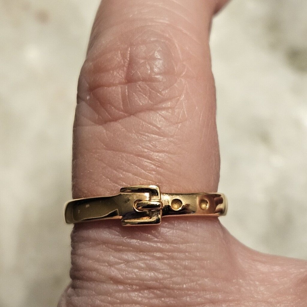 New Monica Rich Kosann Forever Buckle Belt Poesy Stackable 18k Rose Gold Ring 5 — image 5 of 8